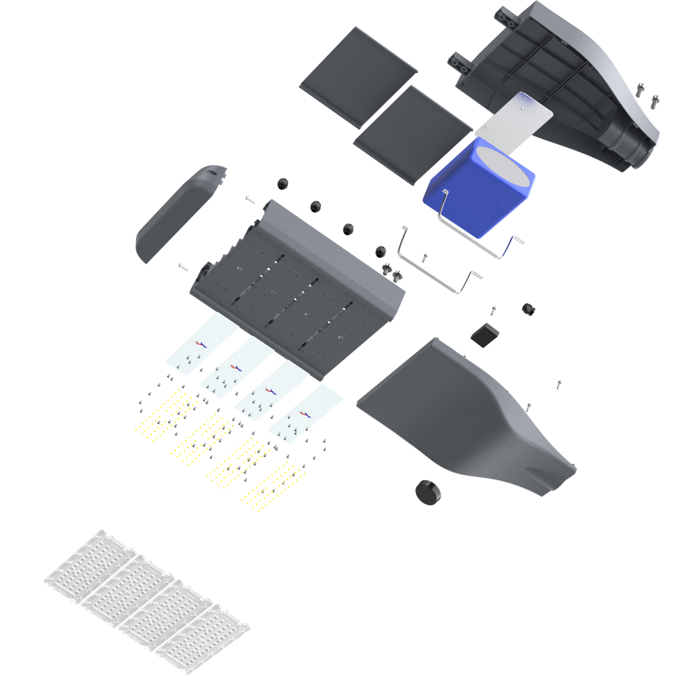 All-in-two Solar Street Light Components